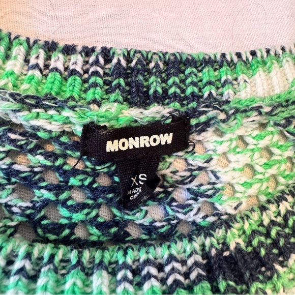 Monrow XS Space Dye Crochet Racer Back Sweater Tank Top ~ Cropped Y2K 90’s - Picture 6 of 8